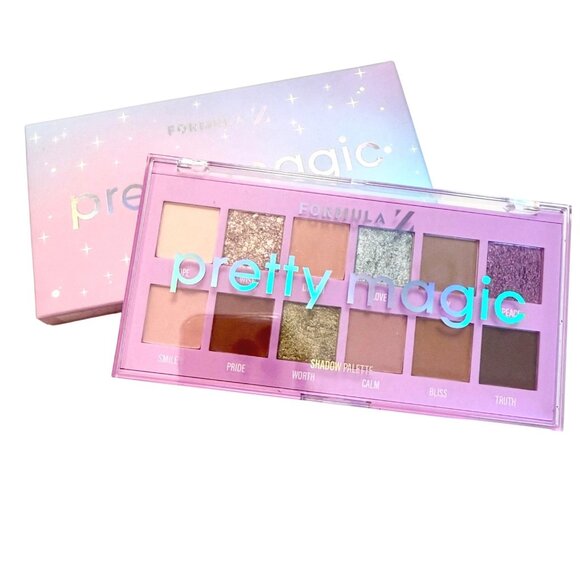 Formula Z Pretty Magic 12 Shade Eyeshadow Palette Sparkling Matte Finishes Glam - Picture 1 of 8